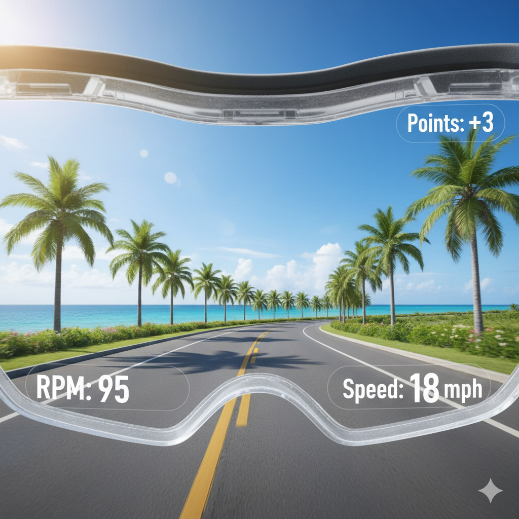 AR HUD projected onto helmet visor